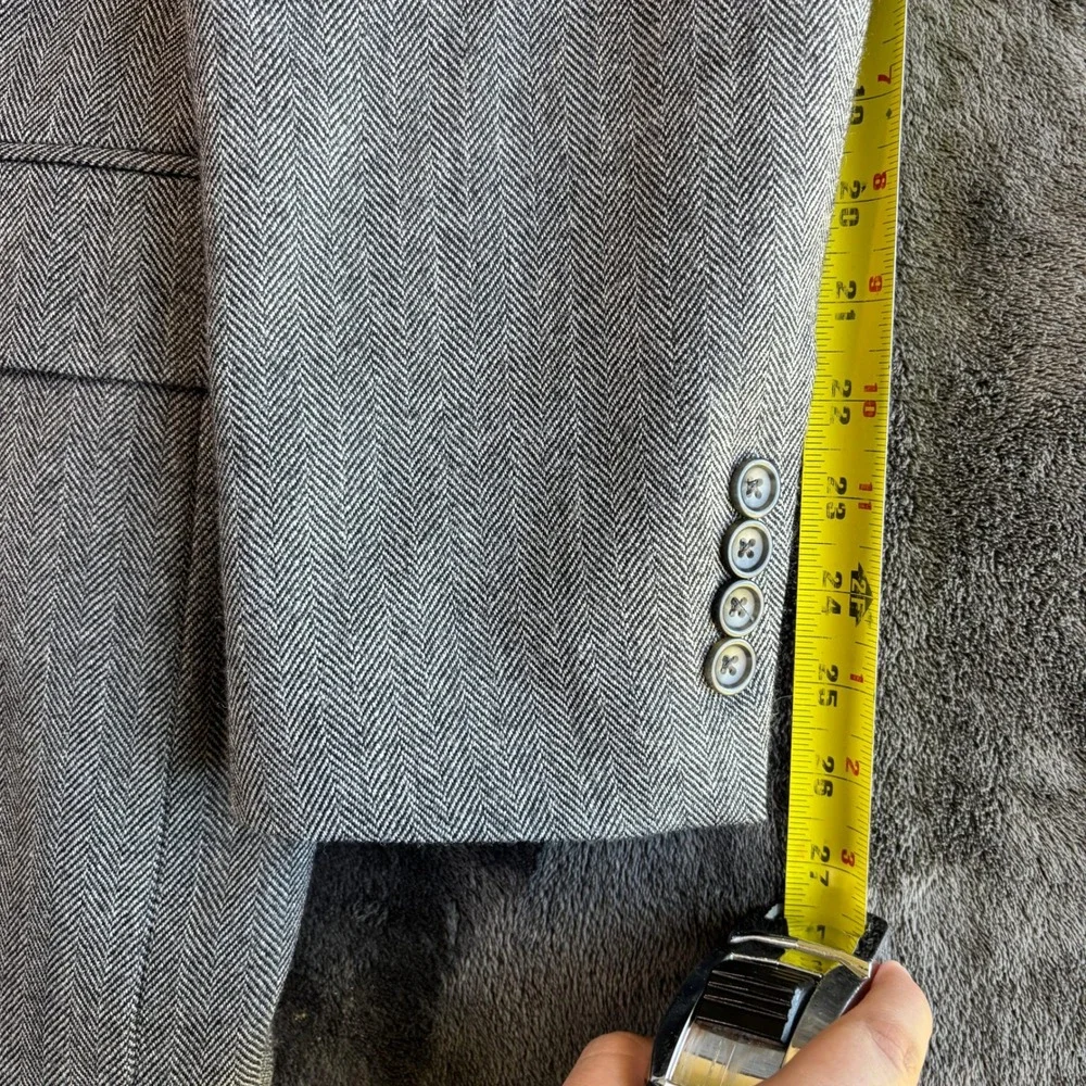 Joseph & Feiss Gold Mens 46L Gray 100% Lambswool Blazer Sport Coat